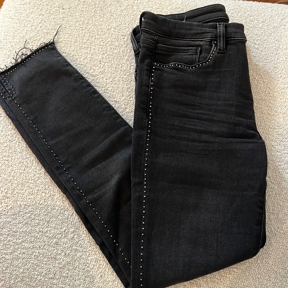 All Saints Black studded jeans